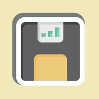 Sticker Floppy Disk. related to Office symbol. simple design illustration vector