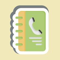 Sticker Contact Book. related to Office symbol. simple design illustration vector