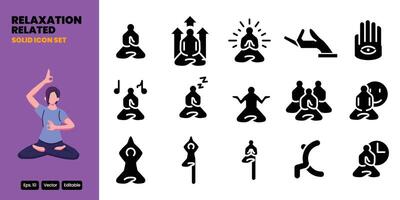 meditation related solid icon design good for web and mobile app vector