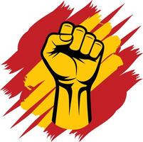 Raised fist yellow and red vector