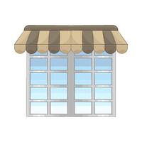 Illustration of window with canopy vector