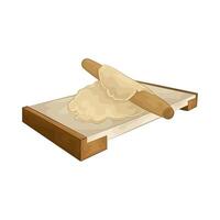 Illustration of dough on a cutting board vector