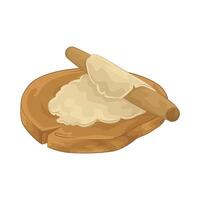 Illustration of dough on a cutting board vector