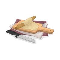 Illustration of dough on a cutting board vector