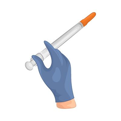 Illustration of vaccine bottle with syringe