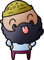 man with beard sticking out tongue drawing png