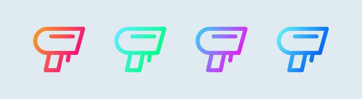 Barcode scanner line icon in gradient colors. Qr code signs illustration. vector