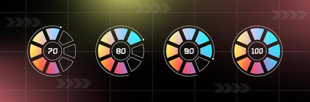 Loading bar interface. Futuristic progress design element. vector
