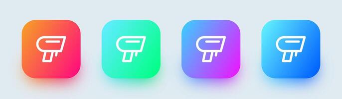 Barcode scanner line icon in square gradient colors. Qr code signs illustration. vector