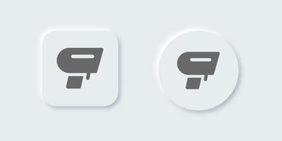 Barcode scanner solid icon in neomorphic design style. Qr code signs illustration. vector