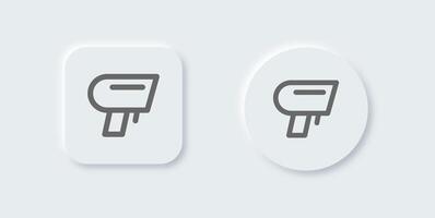 Barcode scanner line icon in neomorphic design style. Qr code signs illustration. vector
