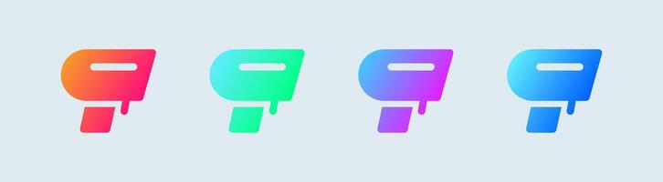 Barcode scanner solid icon in gradient colors. Qr code signs illustration. vector