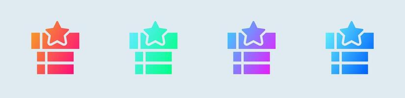 Leader board solid icon in gradient colors. Competition signs illustration. vector