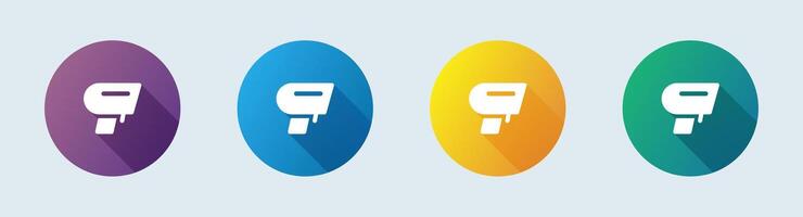Barcode scanner solid icon in flat design style. Qr code signs illustration. vector