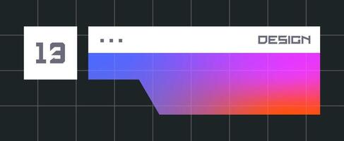 Futuristic element illustration. Colorful lower third overlay. vector