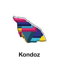 Afghanistan map with capital City of Kondoz, colorful geometric and abstract design template vector