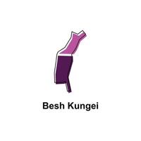 Map of Besh Kungei illustration design template, Map have all province and mark the capital city of Kyrgyzstan, suitable for your company vector