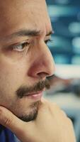 Vertical Cyber intelligence team using advanced technology to secure computer networks, governmental espionage system. Emphasizing cyber security and threat detection to combat cyberterrorism. Camera B. video