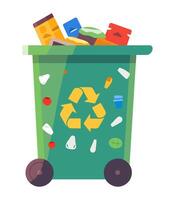 Recycling on garbage can conservation icon isolated vector