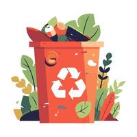 garbage basket symbol environmental conservation icon isolated vector