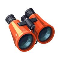 Exploration by binoculars, success in sight icon isolated vector