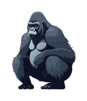 Gorila mascot sitting icon isolated vector