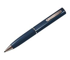 Blue ballpoint pen with sharp steel nib icon isolated vector