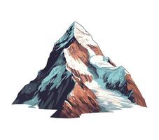 Mountain peak, snow and ice adventure icon isolated vector