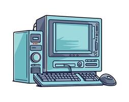Modern electronics computer and CPU data icon isolated vector
