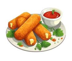 Fresh gourmet cheese sticks snack icon isolated vector