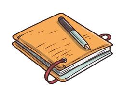 Learning from a textbook illustration sketch icon isolated vector