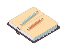Yellow pencil on blank paper for learning icon isolated vector