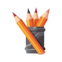 Bright pencils and creativity on paper image icon isolated vector