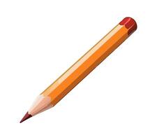 Yellow pencil on white background, sharp and creative icon vector