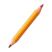 Yellow pencil on white background, sharp tip icon isolated vector