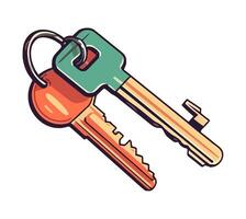 Metallic keys unlocks padlock symbolizing security icon isolated vector