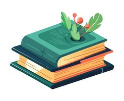 Stack of textbooks for studying icon isolated vector