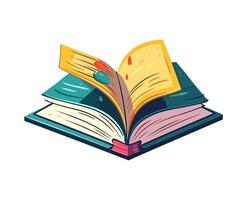 open book on white backdrop icon isolated vector