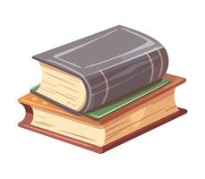 A stack of antique books, a symbol of wisdom icon isolated vector