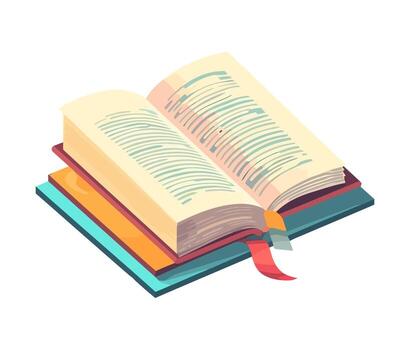 Reading a textbook in the library icon isolated vector
