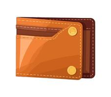 Fashionable leather wallet, personal wealth icon isolated vector