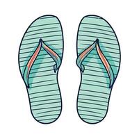 A comfortable pair of striped sandals for summer icon isolated vector
