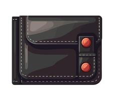 Leather wallet icon symbolizes personal finance wealth, isolated vector