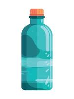Fresh water in plastic bottle, symbol of cleanliness icon isolated vector
