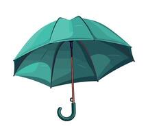 green umbrella safe from rain icon isolated vector