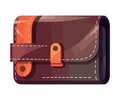 luxury leather wallet icon isolated vector