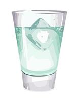A crystal shot in a glass icon isolated vector