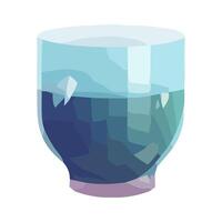 Abstract drink glass, refreshing summer icon isolated vector