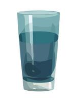 Crystal clear drinking water in a glass icon isolated vector
