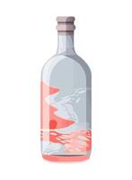 wine bottle icon design on transparent backdrop isolated vector